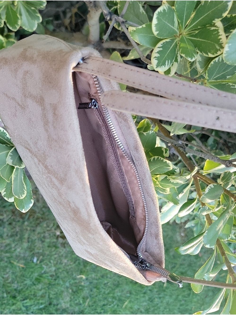 Faux Suede Rectangle handbag with changable shoulder strap - Picture 11 of 11